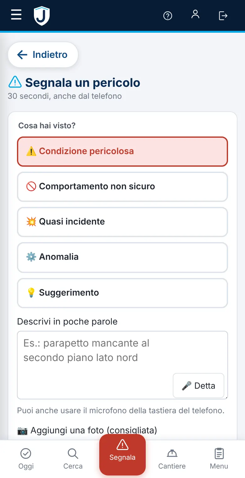 Segnala un pericolo